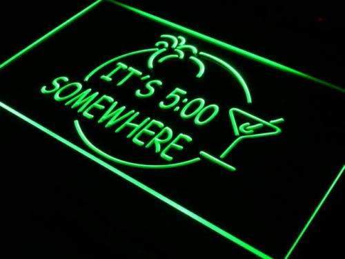 Margarita Its Five O Clock Somewhere LED Light Sign - LED Gift Works