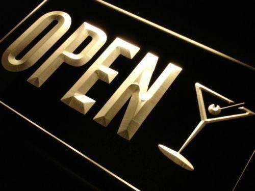 Martinis Bar Open LED Light Sign - LED Gift Works