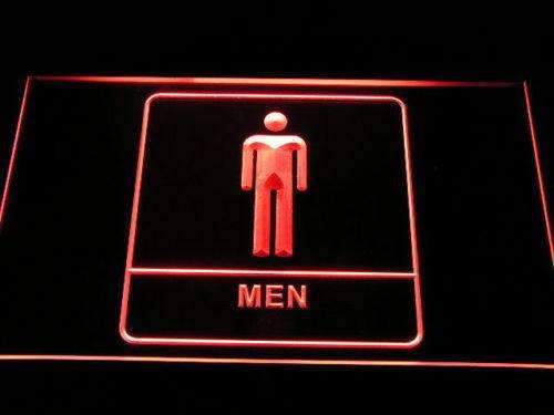 Men Washroom Restroom LED Light Sign - Way Up Gifts