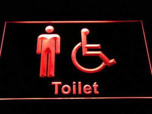 Mens with Handicap Restroom LED Light Sign - Way Up Gifts