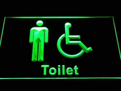 Mens with Handicap Restroom LED Light Sign - LED Gift Works