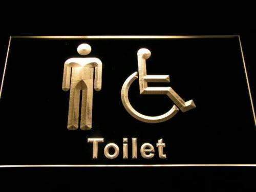 Mens with Handicap Restroom LED Light Sign - LED Gift Works