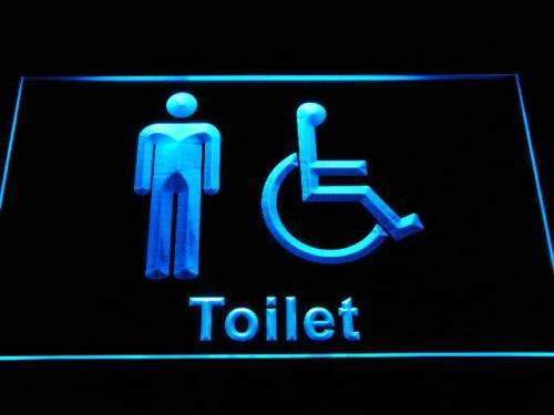 Mens with Handicap Restroom LED Light Sign - LED Gift Works