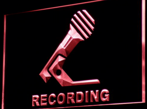 Microphone On Air Recording LED Light Sign - Way Up Gifts