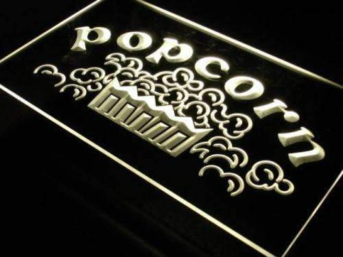 Movie Theater Snacks Popcorn LED Light Sign - LED Gift Works