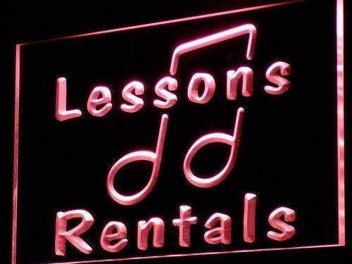 Music Instruments Lessons Rentals LED Light Sign - LED Gift Works