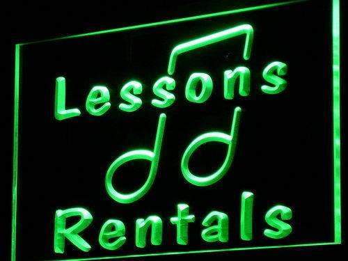 Music Instruments Lessons Rentals LED Light Sign - LED Gift Works