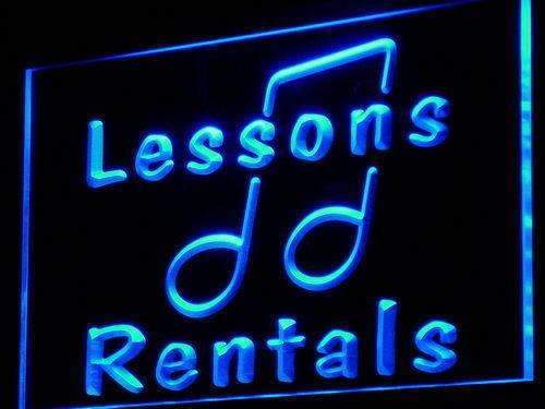 Music Instruments Lessons Rentals LED Light Sign - LED Gift Works