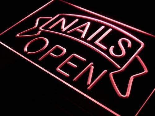Nails Open LED Light Sign - LED Gift Works
