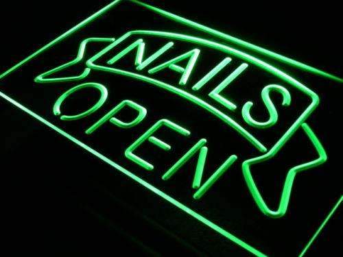 Nails Open LED Light Sign - LED Gift Works