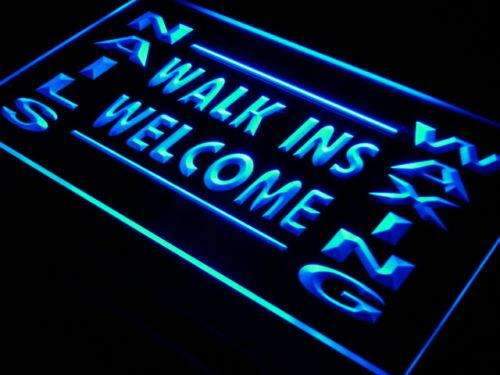 Nails Waxing Walk Ins Welcome LED Light Sign - Way Up Gifts