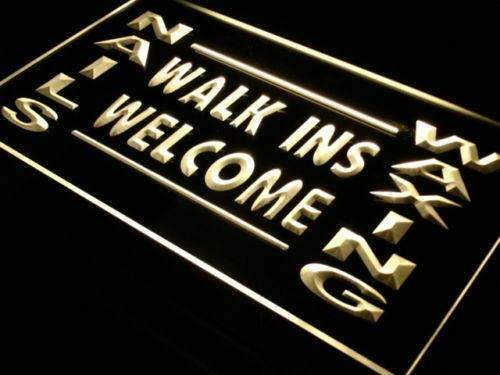 Nails Waxing Walk Ins Welcome LED Light Sign - Way Up Gifts