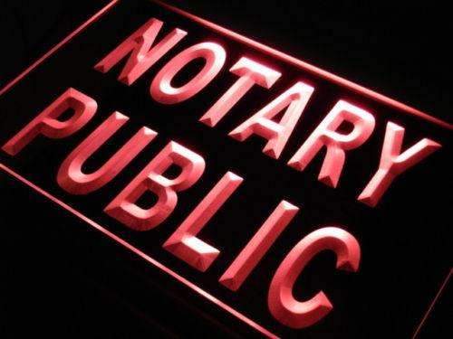 Notary Public Office LED Light Sign - Way Up Gifts