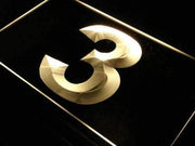Number Three LED Light Sign - LED Gift Works