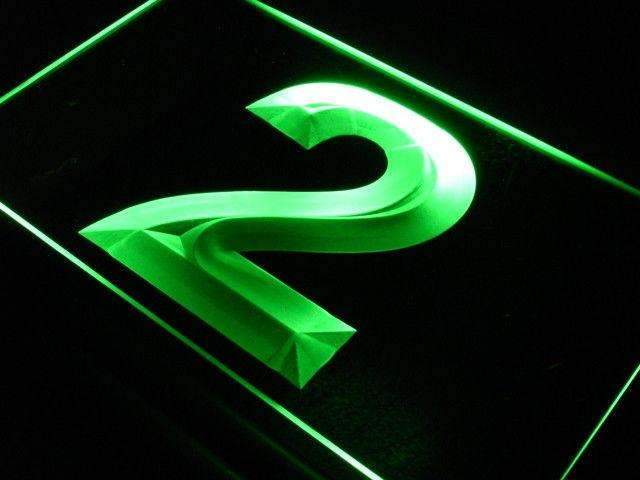 Number Two LED Light Sign - LED Gift Works