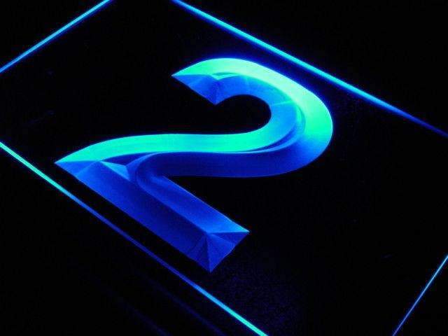 Number Two LED Light Sign - LED Gift Works