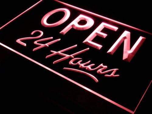 Open 24 Hours LED Light Sign - LED Gift Works