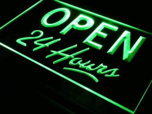 Open 24 Hours LED Light Sign - Way Up Gifts