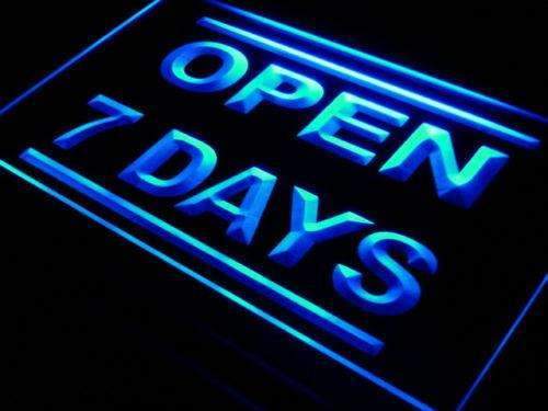 Open 7 Days LED Light Sign - LED Gift Works