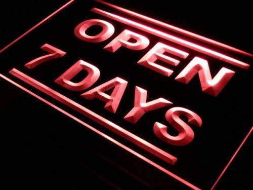 Open 7 Days LED Light Sign - Way Up Gifts