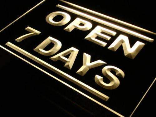 Open 7 Days LED Light Sign - Way Up Gifts