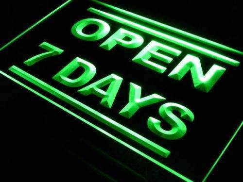 Open 7 Days LED Light Sign - LED Gift Works