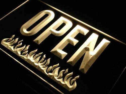 Open Bar Grill LED Light Sign - LED Gift Works