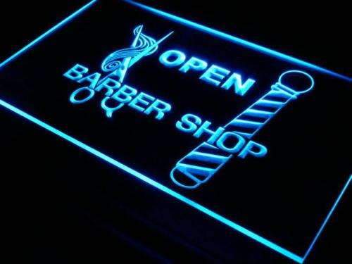 Open Barber Shop LED Light Sign - LED Gift Works