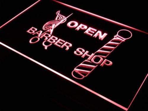 Open Barber Shop LED Light Sign - LED Gift Works