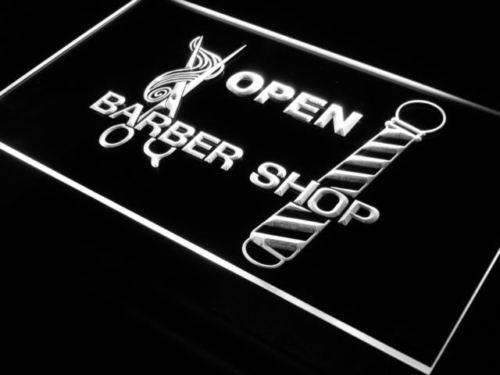 Open Barber Shop LED Light Sign - LED Gift Works