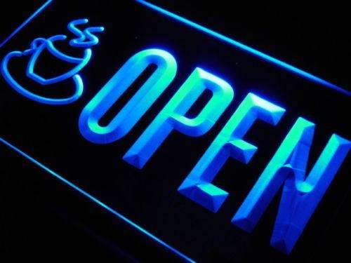 Open Coffee Cafe LED Light Sign - Way Up Gifts