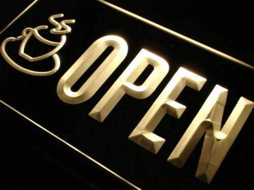 Open Coffee Cafe LED Light Sign - Way Up Gifts