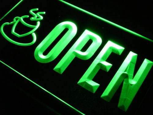 Open Coffee Cafe LED Light Sign - Way Up Gifts