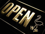 Open Flamingo Display LED Light Sign - LED Gift Works