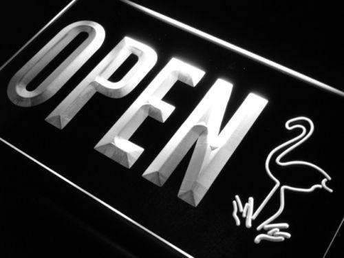 Open Flamingo Display LED Light Sign - LED Gift Works