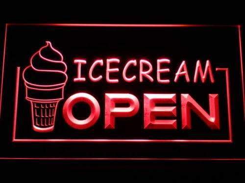 Open Ice Cream Shop LED Light Sign - LED Gift Works