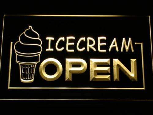 Open Ice Cream Shop LED Light Sign - LED Gift Works