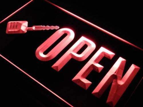 Open Key Cutting LED Light Sign - LED Gift Works