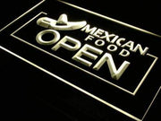 Open Mexican Food LED Light Sign - LED Gift Works