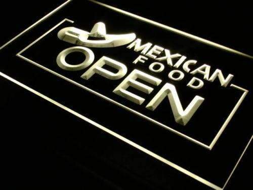 Open Mexican Food LED Light Sign - LED Gift Works