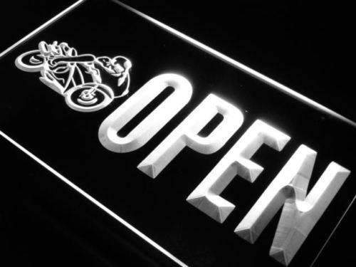 Open Motorcycles LED Light Sign - LED Gift Works