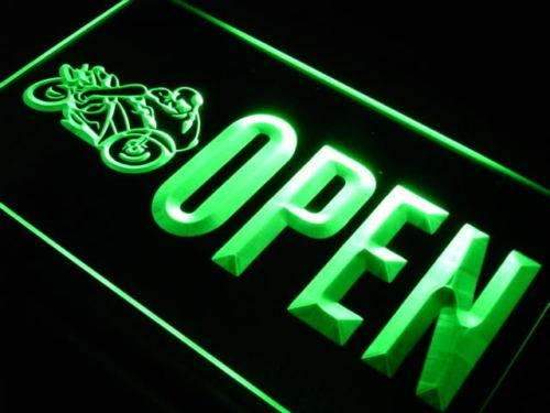 Open Motorcycles LED Light Sign - LED Gift Works