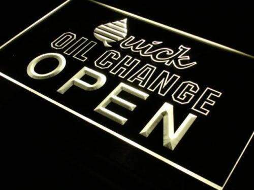 Open Quick Oil Change LED Light Sign - LED Gift Works