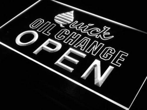 Open Quick Oil Change LED Light Sign - LED Gift Works