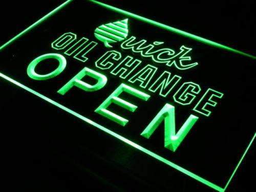 Open Quick Oil Change LED Light Sign - LED Gift Works
