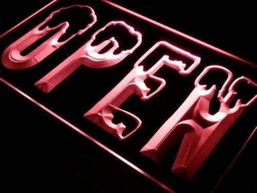 Open Snowboard Ski Shop LED Light Sign - Way Up Gifts