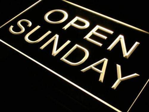 Open Sunday LED Light Sign - LED Gift Works
