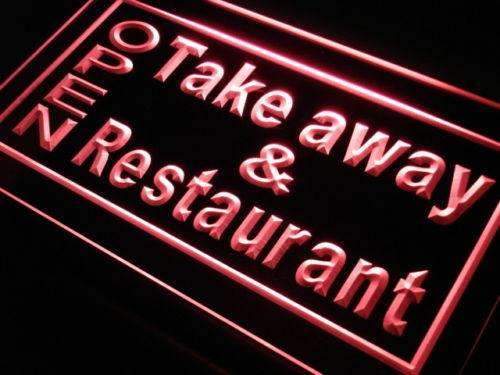 Open Take Away Carry Out Restaurant LED Light Sign - LED Gift Works