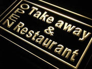 Open Take Away Carry Out Restaurant LED Light Sign - LED Gift Works