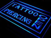Open Tattoo Piercing LED Light Sign - LED Gift Works